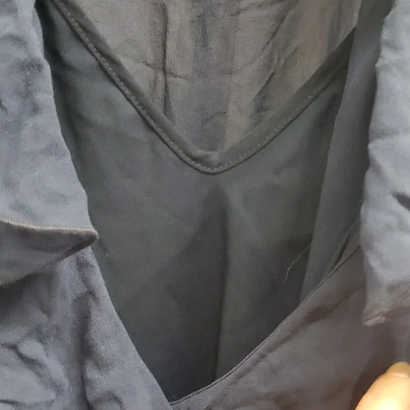 FP Women’s Navy Pretty Ruffle Plunging Midi Slip & Dress Summer  M - Picture 5 of 11